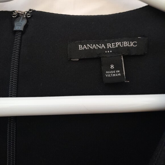 Banana Republic Black Plaid 3/4 Bell Sleeve Lined Dress - Picture 4 of 8